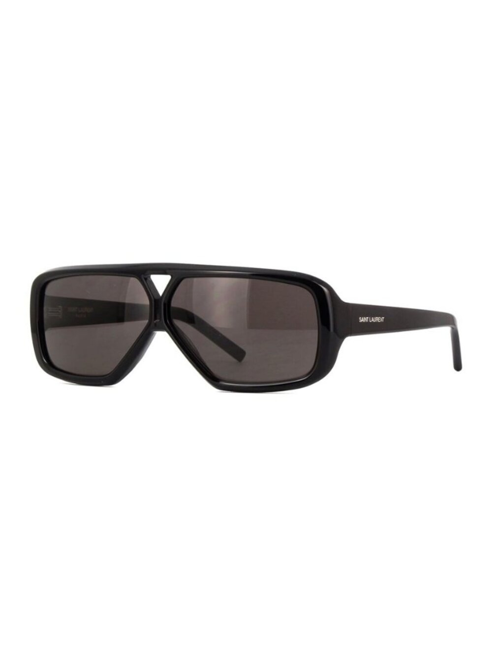 New Authentic Saint Laurent Men's Shiny Black Square Acetate Sunglasses